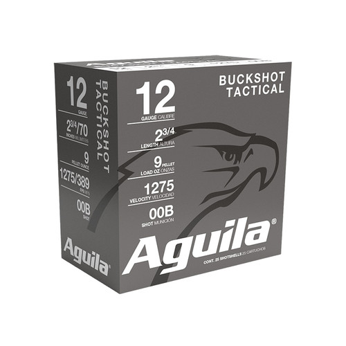 Aguila 12 Gauge Ammo 9 oz #00 Buck Ammunition - 25 Rounds