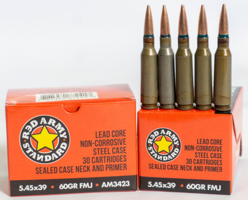 Century Arms 5.45x39mm Ammo 60gr FMJ Ammunition - 30 Rounds