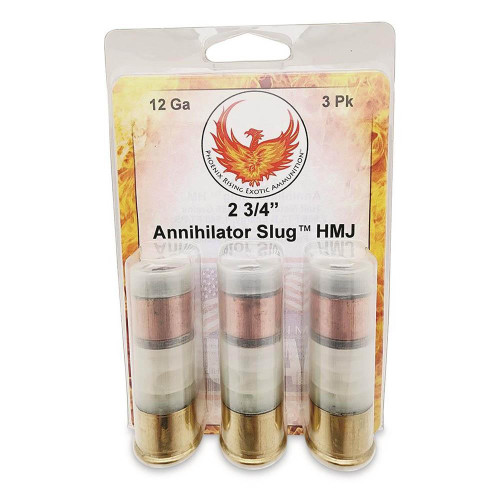 Phoenix Rising 12 Gauge Ammo 485gr Half Metal Jacket Ammunition - 3 Rounds