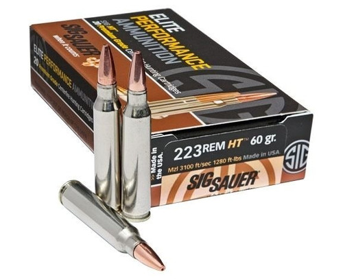 Sig Sauer .223 Rem Ammo 60gr Copper HT Ammunition - 20 Rounds