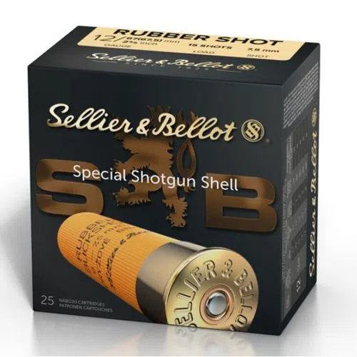 Sellier & Bellot 12 Gauge Ammo 1 oz Rubber Buckshot Ammunition - 250 Rounds