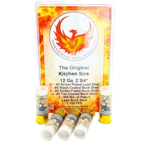 Phoenix Rising 12 Gauge Ammo 2-3/4 oz #Buck Ammunition - 3 Rounds