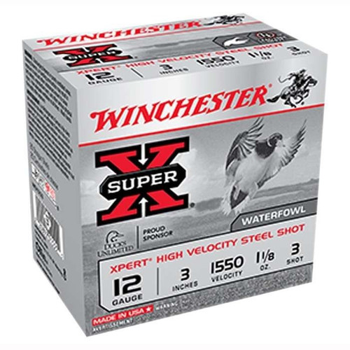 Winchester 12 Gauge Ammo 1-1/8 oz #3 Steel Ammunition - 100 Rounds
