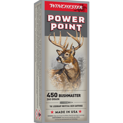 Winchester 450 Bushmaster Ammo 260gr SP Ammunition - 20 Rounds