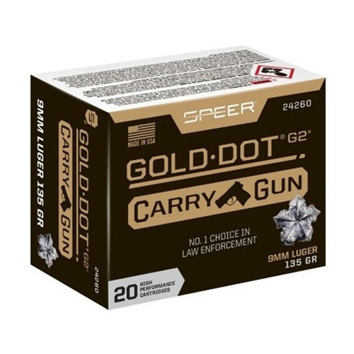 Speer 9mm Ammo 135gr JHP Ammunition - 20 Rounds