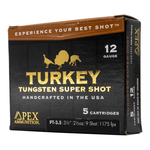Apex Ammunition 12 Gauge Ammo 2-1/2 oz #9 Shot Ammunition - 5 Rounds