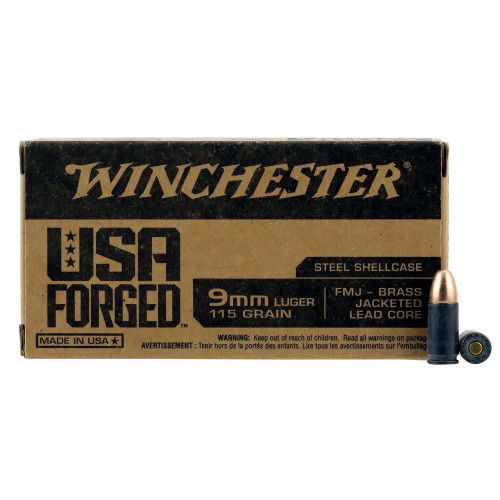 Winchester 9mm Ammo 115gr FMJ Ammunition - 500 Rounds
