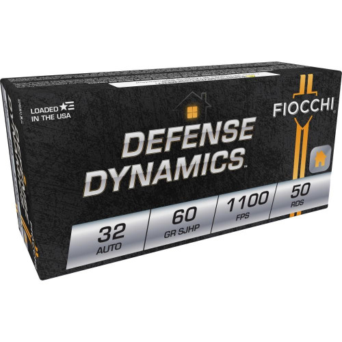 Fiocchi .32 ACP Ammo 60gr JHP Ammunition - 50 Rounds