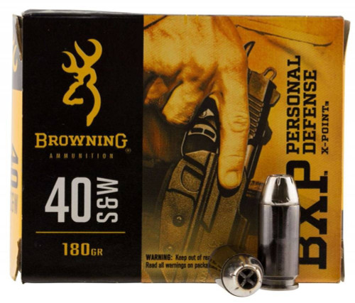 Browning Ammunition .40 S&W Ammo 180gr JHP Ammunition - 20 Rounds