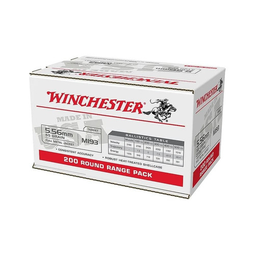 Winchester 5.56 NATO Ammo 55gr FMJ Ammunition - 800 Rounds