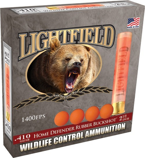 Lightfield .410 Bore Ammo 2-1/2" 4 Rubber Buckshot Ammunition - 5 Rounds
