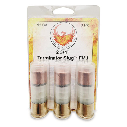 Phoenix Rising 12 Gauge Shotgun Ammunition PR-TERMINATOR FMJ 2-3/4" Slug - 3 Shells