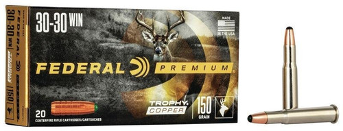 Federal 30-30 Win Ammo 150gr Trophy Copper Ammunition - 20 Rounds