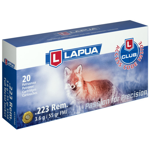 Lapua 223 Rem Ammo 55gr FMJ Ammunition - 20 Rounds