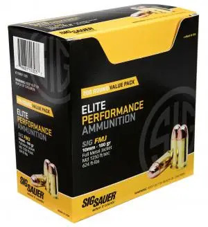 Sig Sauer 10mm Ammo 180gr Full Metal Jacket (FMJ) Ammunition - 200 Rounds