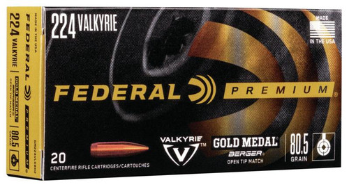Federal 224 Valkyrie Ammo 80gr OTM Ammunition - 20 Rounds