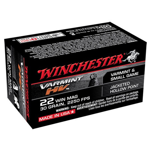 Winchester .22 WMR Ammo 30gr JHP Ammunition - 50 Rounds