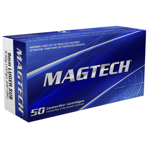 Magtech 9mm Ammo 147gr JHP Ammunition - 50 Rounds