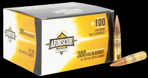 Armscor 300 Blackout Ammo 147gr FMJ Ammunition - 100 Rounds
