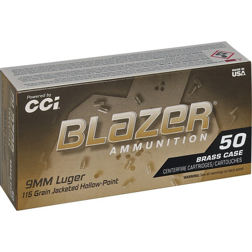 CCI 9mm Ammo 115gr JHP Ammunition - 50 Rounds