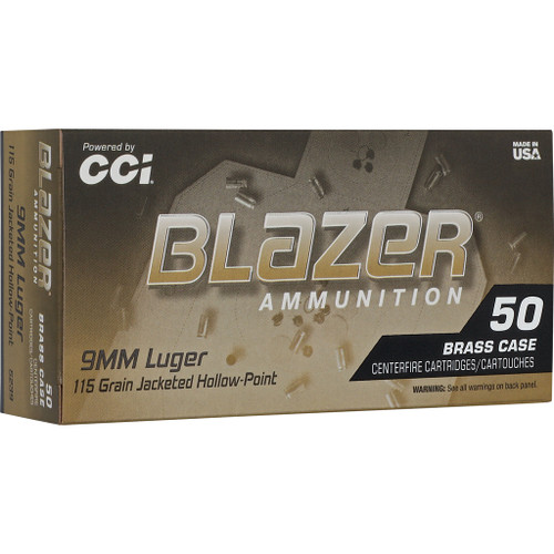 CCI 9mm Ammo 115gr JHP Ammunition - 50 Rounds