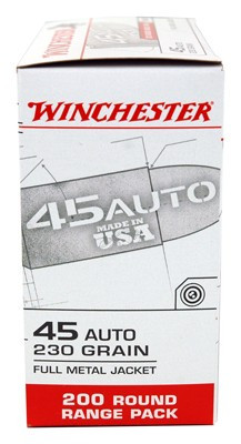 Winchester .45 ACP Ammo 230gr FMJ Ammunition - 200 Rounds