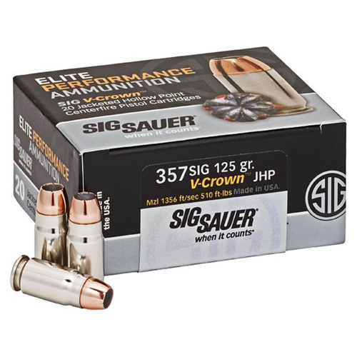 Sig Sauer 357 Magnum Ammo 125gr Full Metal Jacket Elite Ball Ammunition - 50 Rounds