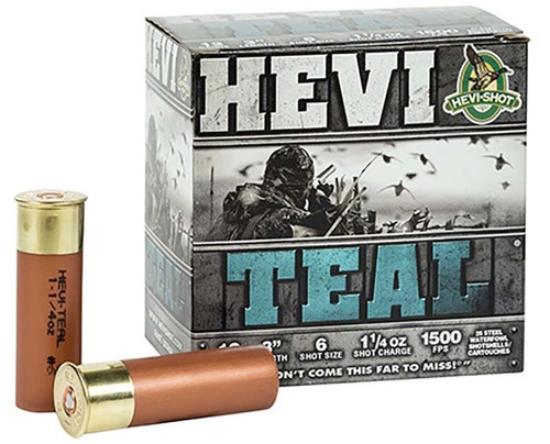 Hevi-Shot 12 Gauge Ammo 1-1/4 oz #6 Steel Ammunition - 25 Rounds
