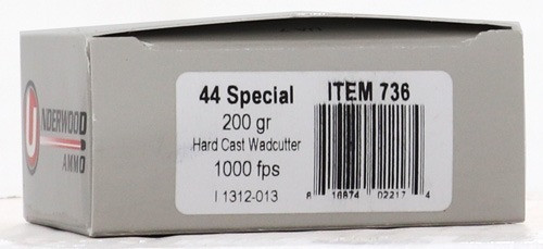 Underwood Ammo .44 Special Ammo 200gr Lead Wadcutter Ammunition - 20 Rounds