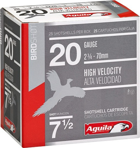 Aguila 20 Gauge Ammo 1 oz #7.5 Lead Shot Ammunition - 250 Rounds