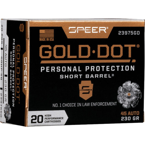 Speer 45 ACP Ammo 230gr HP Ammunition - 20 Rounds