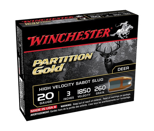 Winchester 20 Gauge Ammo 260gr Sabot Slug Ammunition - 5 Rounds