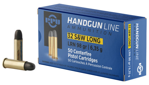 PPU 32 S&W Long Ammo 98gr LRN Ammunition - 50 Rounds