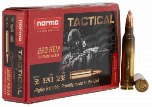 Norma .223 Rem Ammo 55gr FMJ Ammunition - 20 Rounds