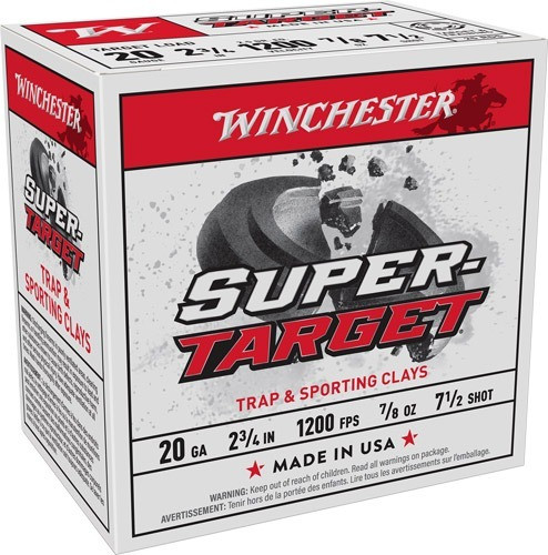 Winchester 20 Gauge Ammo 7/8 oz #7.5 Lead Shot Ammunition - 250 Rounds