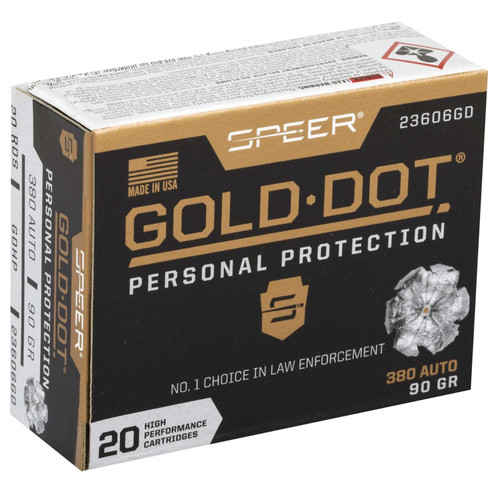 Speer 380 Auto Ammo 90gr HP Ammunition - 20 Rounds