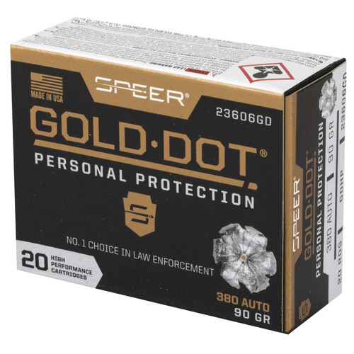 Speer 380 Auto Ammo 90gr HP Ammunition - 20 Rounds