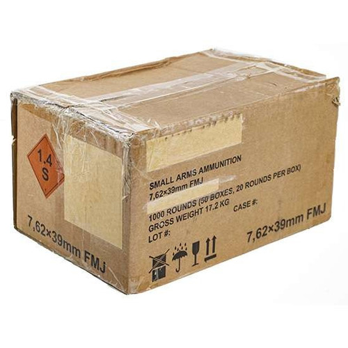 Century Arms 7.62x39 Ammo 122gr FMJ Ammunition - 20 Rounds