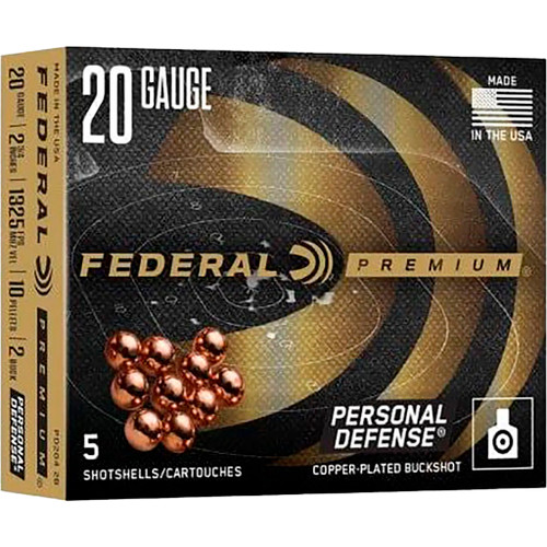 Federal 20 Gauge Shotgun Ammunition 2.75" 2Buck - 5 Shells
