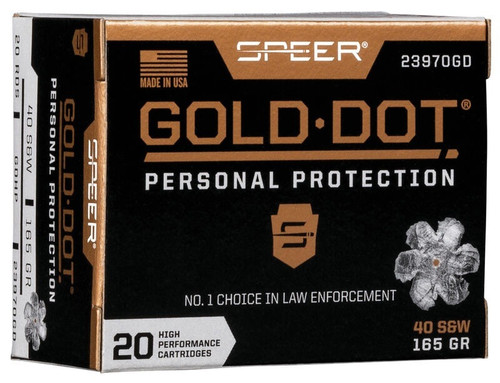 Speer .40 S&W Ammo 165gr JHP Ammunition - 20 Rounds