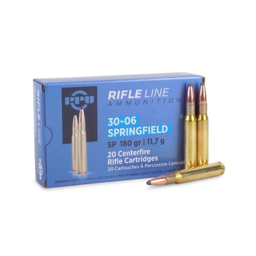 PPU 30-06 Springfield Ammo 180gr SP Ammunition - 20 Rounds