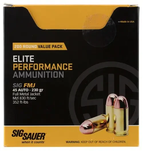 Sig Sauer 9mm Ammo 115gr FMJ Ammunition - 200 Rounds