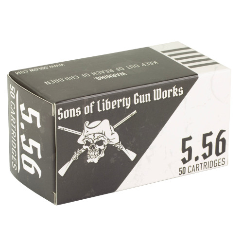 Sons of Liberty Gun Works 5.56x45mm Ammo 62gr FMJ Ammunition - 50 Rounds