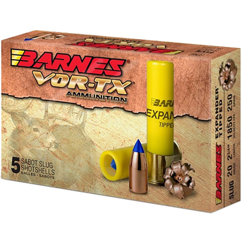 Barnes 20 Gauge Ammo 250gr Slug Ammunition - 5 Rounds
