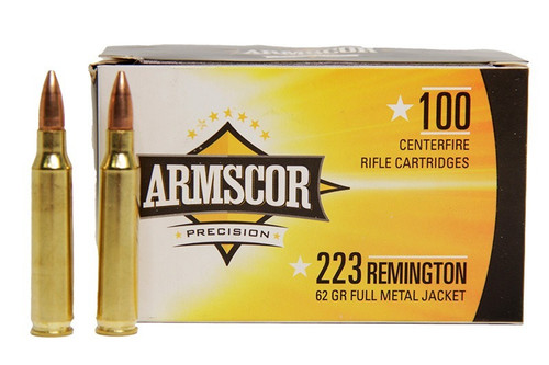 Armscor .223 Remington Ammo 62gr FMJ Ammunition - 100 Rounds