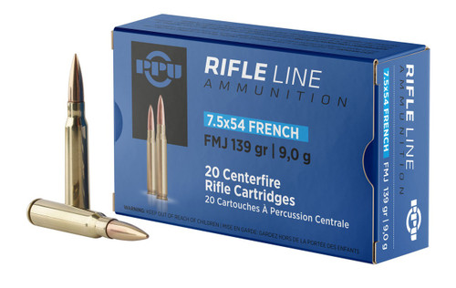 PPU 7.5x54 French Ammo 139gr FMJ Ammunition - 20 Rounds