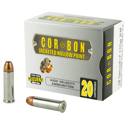 Cor-Bon .38 Special +P Ammo 125gr JHP Ammunition - 20 Rounds