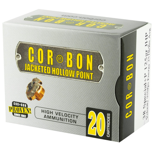 Cor-Bon .38 Special +P Ammo 125gr JHP Ammunition - 20 Rounds