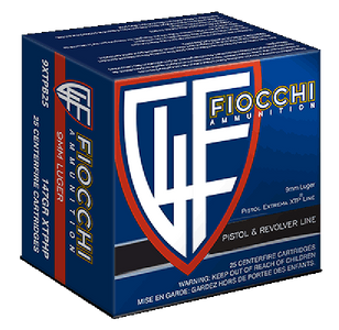 Fiocchi 9mm Ammo 147gr JHP Ammunition - 25 Rounds