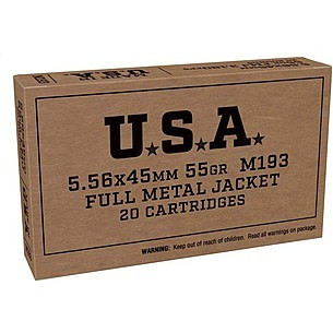 Winchester Ammunition 5.56x45mm NATO Ammo 55gr FMJ Ammunition - 20 Rounds